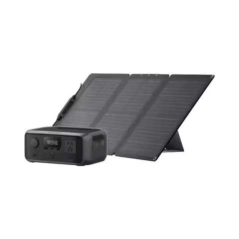 ECOFLOW RIVER 3 UPS + 110W Solar Panel Series Portable Power Station Solar Generator Charging Equipm