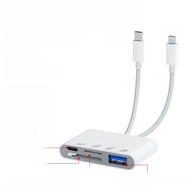 Apple Mobile Hard Disk Adapter iPhone Tablet OTG Converter Triple Interface Extension Cable External