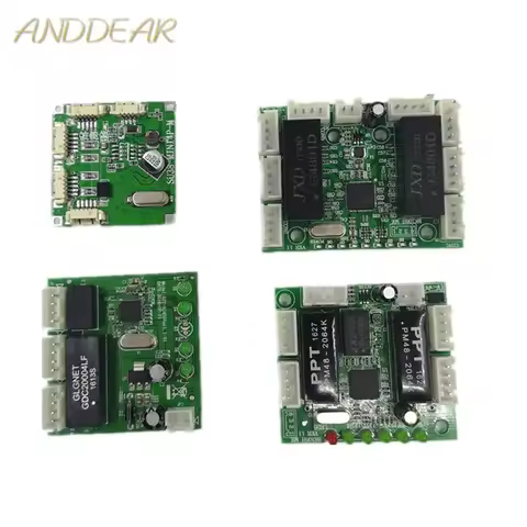 mini module 5V-12V ethernet switch circuit board for ethernet switch module 10/100mbps 5/8 port PCBA