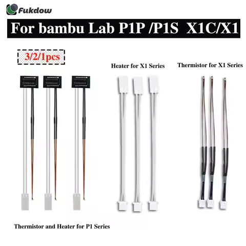 For Bambu Lab Hotend v2.0 V3.0 Kit X1c P1P Thermistor & Ceramic heater Plate Hotend V3Heater Cartrid