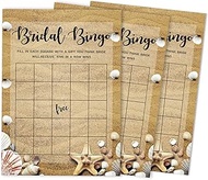 50 Beach Bingo Game Cards for Bridal Wedding Shower Bachelorette Party Bulk Blank Square Fill in Gif
