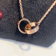 Cartier outlet necklace 雙環頸鏈