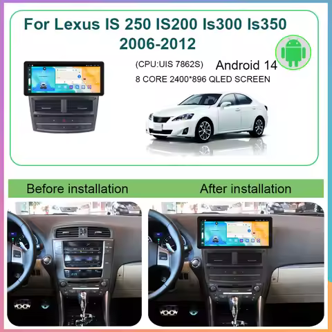 Android 14 12.3INCH Car Radio For Lexus IS 250 IS200 Is300 Is350 2006-2012 GPS Multimedia Stereo Wif