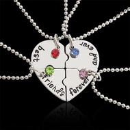 READY STOCK Best Friend 4 Piece Set Necklace BFF Necklace Female Love Friendship Pendant Choker Fash
