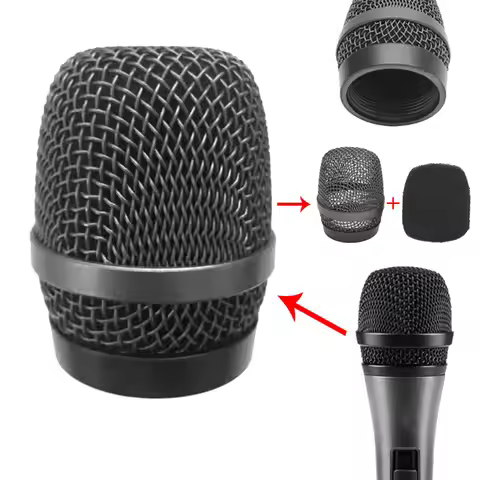 Built-in Foam Windscreen Harden Steel Mesh Microphone Grilles for Sennheiser E835 E845 Mic Accessori