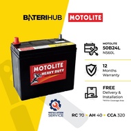 [Installation Provided] 50B24L Motolite Heavy Duty MF | Car Battery Vios Civic NS60L BateriHub