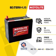 [Installation Provided] 50B24L Motolite Heavy Duty MF | Car Battery Waja Vios Civic Almera Accord NS60L NS60 BateriHub