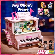 Creative Tide play Jay Chou's Piano Life 4 Minifigures Building Blocks Fun Toys Multi-scene Linkage concert Toy Gifts