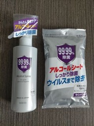 99.99%除菌酒精消毒噴霧+除菌消毒濕紙巾（無香料）