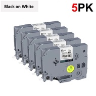 Compatible Brother TZe-231 TZ-231 Label Maker Tape 12mm 0.47 Laminated White 5 Pack TZe231 TZ231, fo