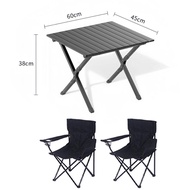 ชุดเซ็ท เก้าอี้แคมป์ปิ้ง เก้าอี้กลางแจ้ง โต๊ะขากลม โต๊ะแคมป์ปิ้ง โต๊ะพับเหล็ก 150 กก. 60-150cm โต๊ะ