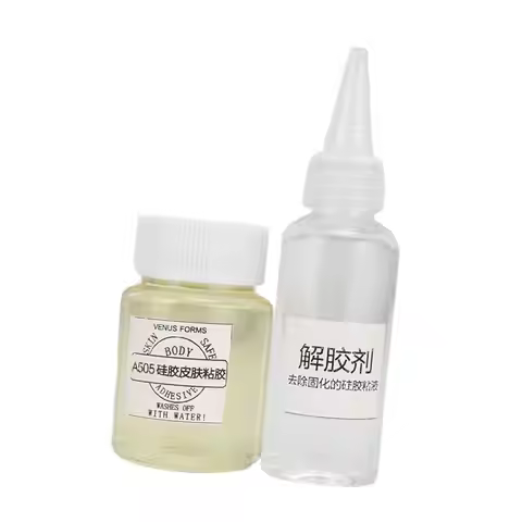 Breast Form Glue Kit 50ml and Breast Form Cleaning Solution for Ostomy, Mastectomy Special Glue A505