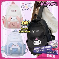 (B669) 40cm KUROMI School Bag Beg Sekolah Korean Style Bag Sekolah Perempuan Kuromi School Bag Free 