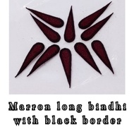 pottu / Maroon long bindhi with black border / Maroon