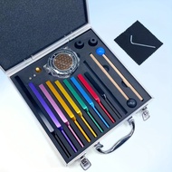 TEMU 9pcs Set Of Tuning Forks 174hz, 285hz, 396hz, 417hz, , 639hz, , 852hz, , Golden, Silver, Colorf
