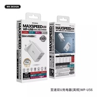 WK Design WP-U56 Dual USB Port Adapter Charger 2.0A MAXSPEED USB Charger