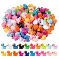 200 Pcs Mini Resin Duck Colorful Miniature Figures Micro Fairy Garden Landscape Aquarium Hide and Se