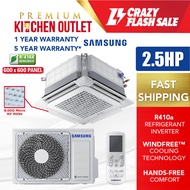 【OWN TRUCK DELIVERY】Samsung 2.5HP Mini WindFree™ Inverter 4-Way Cassette (600 x 600 Panel) Air Conditioner AC060NNNDEH/AF &amp; AC060JXNDEH/AF | Klang Valley Only
