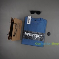 Wrangler นำเข้าเสื้อยืดผู้ชายเสื้อยืดนำเข้าจากอเมริกา Wrangler เสื้อแขนสั้นสีฟ้าเหล็ก Arian