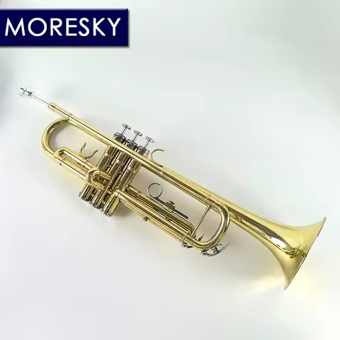 MORESKY Trumpet Bb Flat Brass Gold-painted Musical Instrument MTR-101