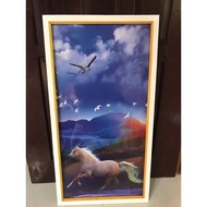 White horse print painting 1 plus frame