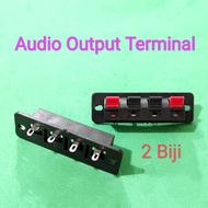 2 biji 4 way Audio Output Terminal Radio Amplifier Audio speaker
