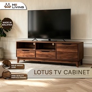 HiiLiving LOTUS TV Cabinet 65inch Tv 2 Drawer Tv Console Rak Tv Walnut