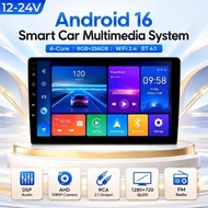 12-24V Car Radio Carplay Android 16 8G 256G Multimedia Video Player 9 10 Inch For Car Truck Bus RVS