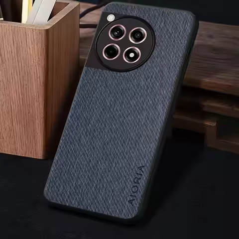 Case for Oneplus 12R 5G coque Luxury Vintage cloth pattern leather Skin Phone cover funda for oneplu