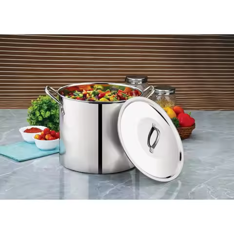 8-Qt Stainless Steel Stock Pot with Metal Lid