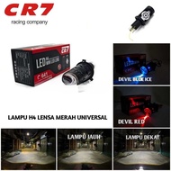 MERAH H4 Red Lens Lamp Mini Projector Lamp H4 LED Headlight Car Motorcycle Led Lamp Projector Lamp P