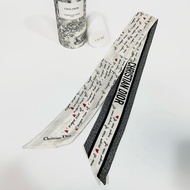 DIOR絲巾白底黑字愛心Twilly 45ADO1061608