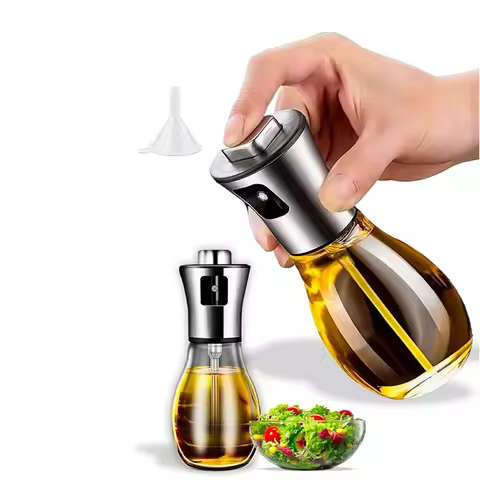 Kitchen Oil Sprayer for Cooking,6.8oz/200ml Olive Oil or Vinegar, Trigger Design,Stainless Steel Vin