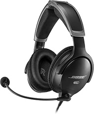 Bose A30 Aviation Headset with Bluetooth, Lightweight Comfortable Design, Adjustable ANR and Noise Cancelling [Dual Plug] – Black