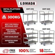 KOMADA™ 300KG Multi Tiers Metal Platform Trolley Flatbed Trolley Heavy Duty Trolley Kereta Tolak Bes