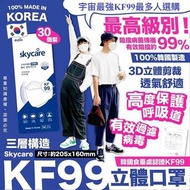 現貨 🇰🇷 韓國 KF99 最高級別 Skycare Mask 三層立體3D成人白色口罩 ( 30個x2盒/套，共60個 )