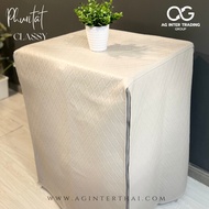 AGฝาหน้าผ้าคลุมเครื่องซักผ้าเทาลายตารางPremium Size S-7XL พร้อมส่ง หน้าทึบและหน้าใส