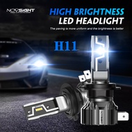 NOVSIGHT N57 ไฟหน้ารถ H4 H11 9005 รถไฟหน้ารถมอเตอร์ไซค์แบบ 50W 6500K ไฟรถยนต์หลอดไฟ  สว่าง Plug & Pl