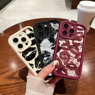 Dark Black Lip Print INS Style Phone Case For Reno 15 Pro 15F 14 13 12 11 Plus 14F 13F A6 Pro A5 A79