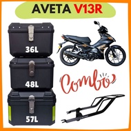 (Combo Box+Monorack) Aveta V13R Motor Top Box 36L 48L 57L+Rapido Rear Rack Motorcycle