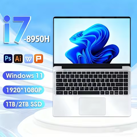 Intel Core i7 8950H Windows 11 Pro Laptops 12GB RAM 1/2TB SSD Office Gamer Study notebook Computer P