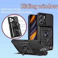 Casing For Infinix Hot 40 Pro 4G Hot40Pro Hot40 40Pro 2023 Phone Case Sliding window Armor Ring Bracket Shockproof Push Pull Camera Protection Back Cover