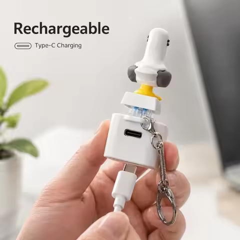 Seagull Mine Keychain, USB Clicky Keyboard Fidget Button, LED Sound Keychain