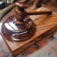 hardwood Gavel we costumize with laser engraving