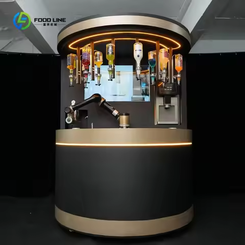 Customized Fully Automatic 6 Axis Robot Bartender Cocktail Vending Machine With Credit Card Payment 