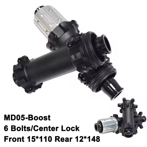 Aineka MD05-Boost MTB Hub Straight-Pull Center Lock/6 Bolts Disc Brake Thru Axle 28/28 Hole Front 15