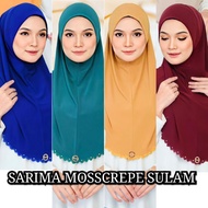 Tudung Sarima Mosscrepe Sulam (Borong)