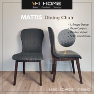 VH MATTIS Chair (2 pcs) Dining Chair Kerusi Makan Study Chair Solid Wood Modern Design Natural / Coc