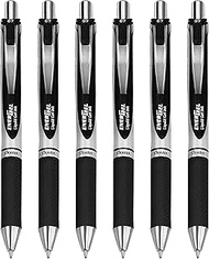 Pentel EnerGel XM BL77 - Retractable Liquid Gel Ink Pen - 0.7mm - 54% Recycled - Black - Pack of 6