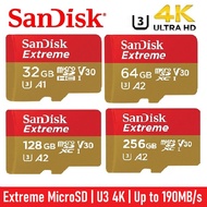 SanDisk Extreme 32GB 64GB 128GB 256GB 512GB up to 190MB/S Micro SD MicroSD Memory Card Camera GoPro Action Camera